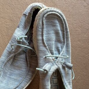 Hey Dude Gray & brown leather